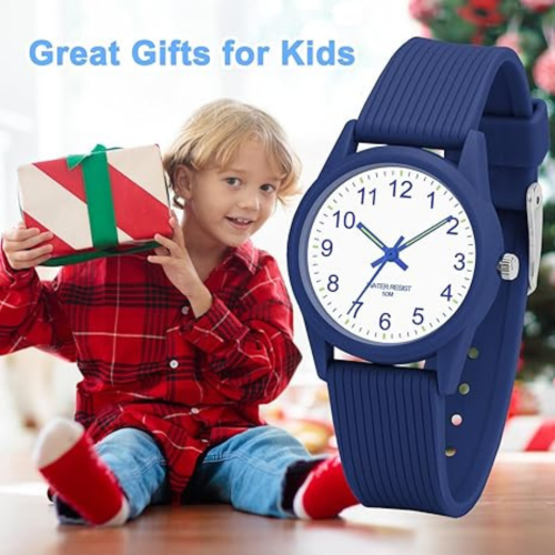 Analog Kids Watches for Girls Boys Kids Watches Learning Time 50M Waterproof Children Watch Easy to Read for Ages 4-12 Kids Great Birthday Gifts
