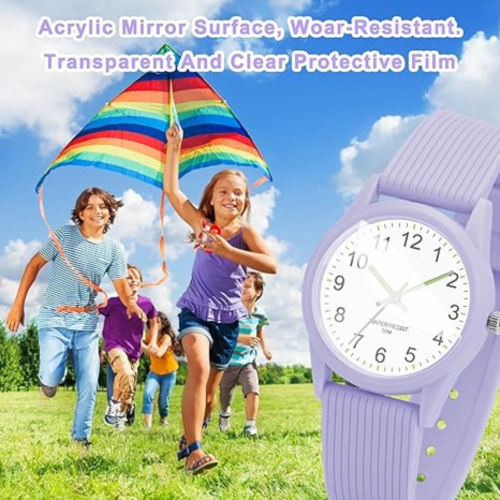 Analog Kids Watches for Girls Boys Kids Watches Learning Time 50M Waterproof Children Watch Easy to Read for Ages 4-12 Kids Great Birthday Gifts