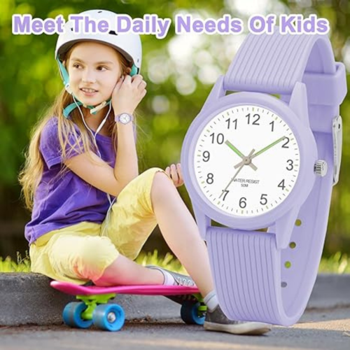 Analog Kids Watches for Girls Boys Kids Watches Learning Time 50M Waterproof Children Watch Easy to Read for Ages 4-12 Kids Great Birthday Gifts