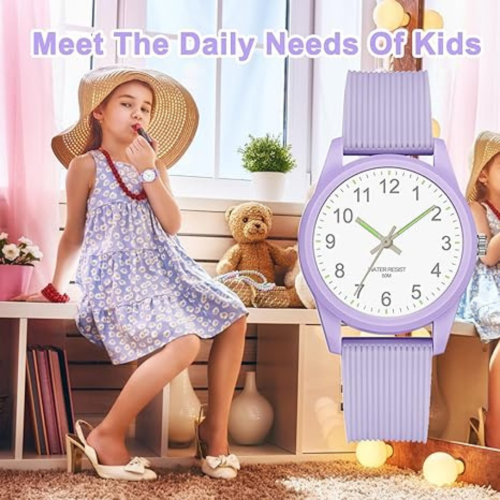 Analog Kids Watches for Girls Boys Kids Watches Learning Time 50M Waterproof Children Watch Easy to Read for Ages 4-12 Kids Great Birthday Gifts