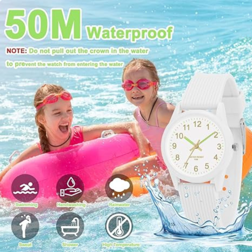 Analog Kids Watches for Girls Boys Kids Watches Learning Time 50M Waterproof Children Watch Easy to Read for Ages 4-12 Kids Great Birthday Gifts