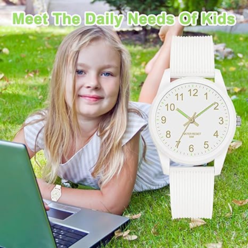 Analog Kids Watches for Girls Boys Kids Watches Learning Time 50M Waterproof Children Watch Easy to Read for Ages 4-12 Kids Great Birthday Gifts