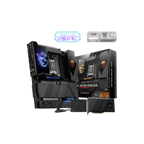 MEG X870E GODLIKE de MSI, X870E ATX AM5 de AMD, prend en charge le processeur d'ordinateur de bureau Ryzen série 9000 7000 d'AMD, 4 DIMM DDR5, PCIe 5