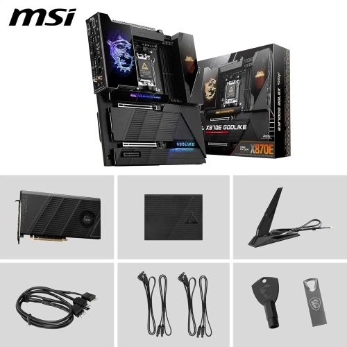 MEG X870E GODLIKE de MSI, X870E EATX d'AMD - Compatible avec les processeurs Ryzen 9000/8000/7000 d'AMD, AM5 - Dynamic Dashboard III, EZ Slide M.2,