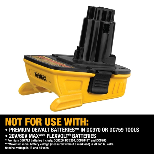 DEWALT 18V to 20V Battery Adapter Kit