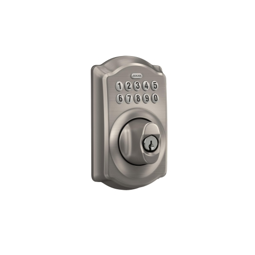 SCHLAGE BE365 CAM 619 Camelot Satin Nickel Keypad Deadbolt