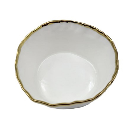 Bol à collation rond style libre Simplicity Collection, porcelaine blanche, 4 po