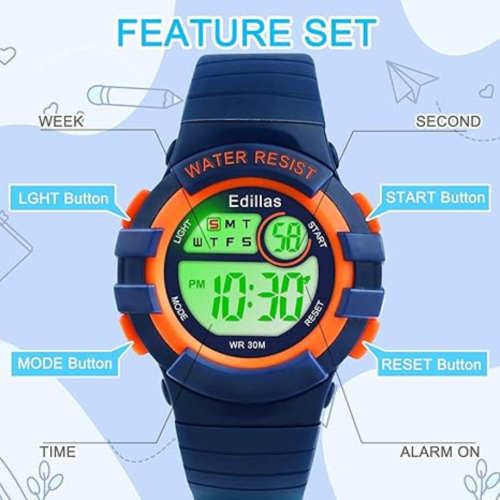 Kids Analog Watch for Girls Boys Waterproof Learning Time Wrist Watch Easy to Read Time WristWatches for Children