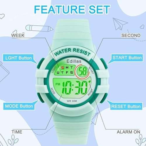 Kids Analog Watch for Girls Boys Waterproof Learning Time Wrist Watch Easy to Read Time WristWatches for Children