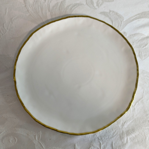 Assiette à dessert ronde style libre Simplicity Collection, porcelaine blanche, 8,5 po