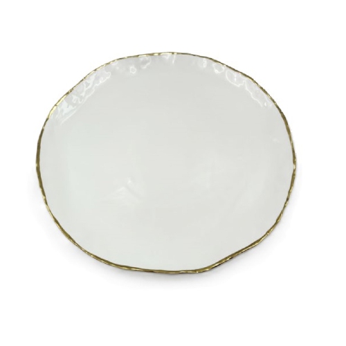 Assiette de présentation ronde style libre, collection Simplicity, blanc, 12,5&nbsp;po