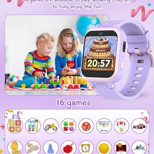 Kids Smart Watch for Boys Girls, Kids Fitness Activity Tracker Watch 1.54'' Screen with Pedometer Flashlight Camera Calculator Alarm Clock 16