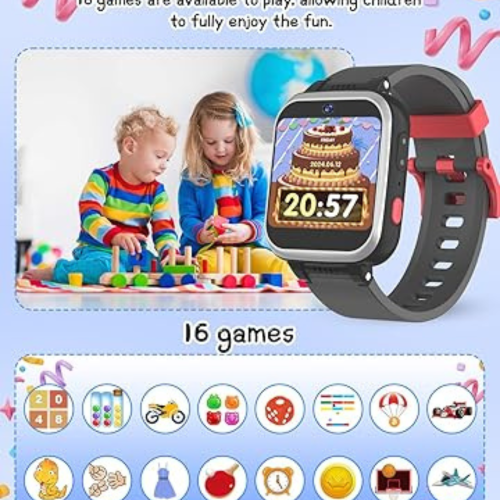 Kids Smart Watch for Boys Girls, Kids Fitness Activity Tracker Watch 1.54'' Screen with Pedometer Flashlight Camera Calculator Alarm Clock 16