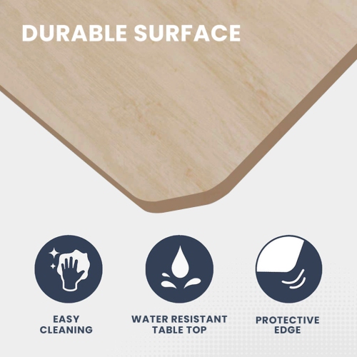 MotionGrey Ergo2 - Adjustable Right L-Shaped Electric Standing Desk with Memory Settings-63" x 24" Light Brown Top White Frame Ergonomic Desk for