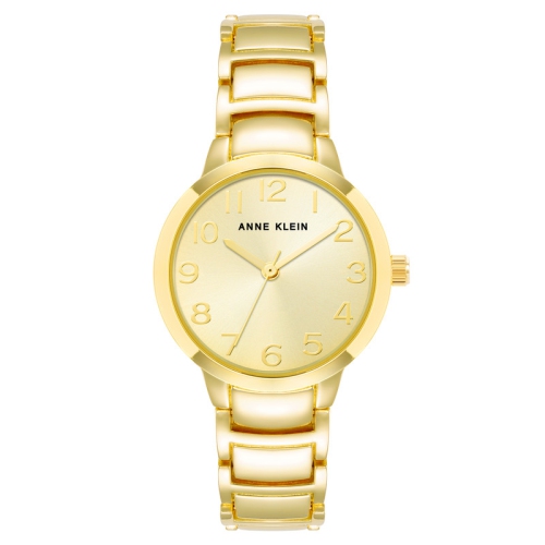 ANNE KLEIN  Ladies Round On Tone Bracelet Watch In Gold