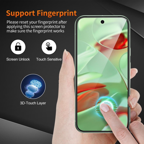 2 Pack Privacy Screen Protector for Google Pixel 9 6.3-inch, Fingerprint Support, Anti-Spy, Full Coverage Screen Protector Touch Sensitive