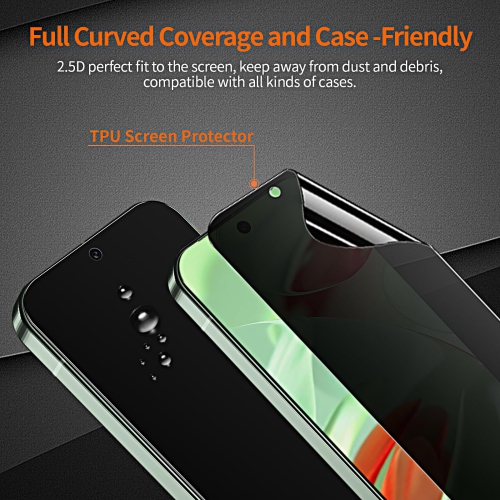 2 Pack Privacy Screen Protector for Google Pixel 9 6.3-inch, Fingerprint Support, Anti-Spy, Full Coverage Screen Protector Touch Sensitive