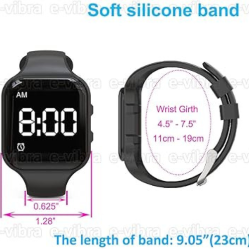 Vibrating Alarm Watch, Water Resistant Potty Training Watch Rechargeable Medical Reminder Watch with Timer and 15 Daily Alarms