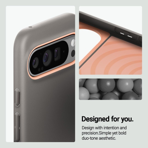 Étui pour Pixel 9 Pro de Google, pour étui en silicone 5G pour Pixel 9 - Gris papaye