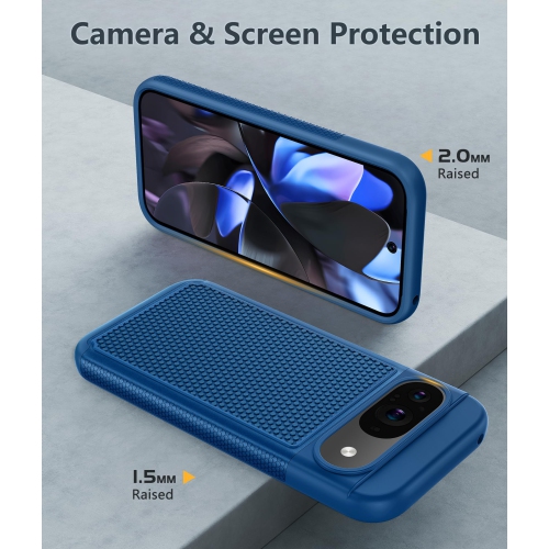 Étui pour Pixel 9 de Google : Étui robuste double couche pour Pixel 9 Pro avec dos texturé antidérapant - Robuste protection militaire antichoc