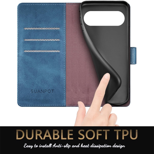 Google Pixel 9 5G/Google Pixel 9 Pro 6,3 Étui portefeuille avec porte-carte de crédit anti-RFID, Flip Book PU Étui protecteur en cuir Femmes pour