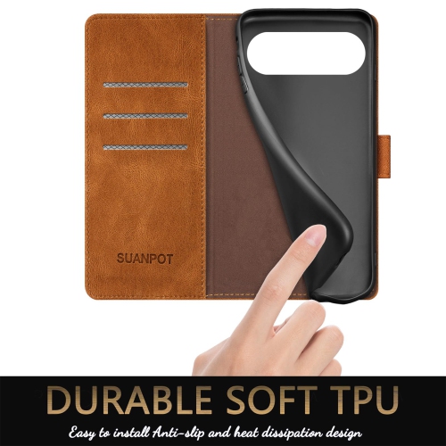 Google Pixel 9 5G/Google Pixel 9 Pro 6,3 Étui portefeuille avec porte-carte de crédit anti-RFID, Flip Book PU Étui protecteur en cuir Femmes pour