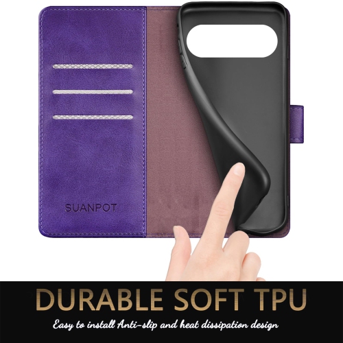 Google Pixel 9 5G/Google Pixel 9 Pro 6.3 Wallet case with RFID Blocking Credit Card Holder,Flip Book PU Leather Protective Cover Women Men for Pixel