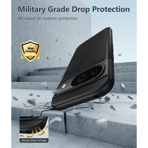 Étui pour Pixel 9 de Google&nbsp;: Étui robuste double couche pour Pixel 9 Pro avec dos texturé antidérapant - Robuste protection militaire antichoc