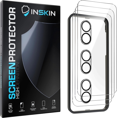 Inskin Tempered Glass for iPhone 16 Plus, Screen Protector with Camera Lens Guard, Auto Alignment Tray, 6.7 inch, Ultra HD, Case Compatible, 3+3 Pack