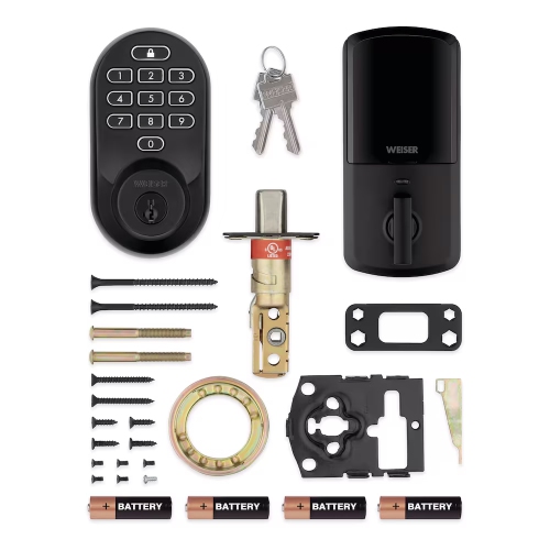 Weiser Halo Wi-Fi Keypad Smart Lock Keyless Entry Deadbolt - Matte Black