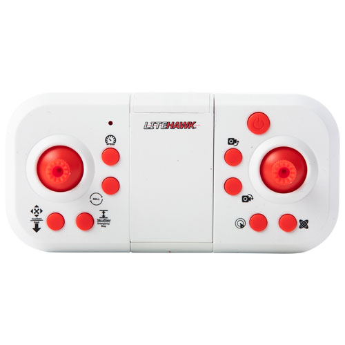 Drone HD Ally de LiteHawk avec caméra - Rouge/Blanc