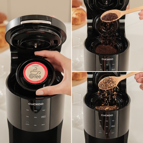 CUCKOO 3-in-1 1.2L K-Cup Coffee Maker with 5 Cup Sizes and Self-Cleaning Function CCM-AK011B