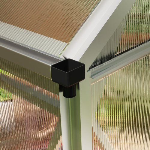 Greenhouse en polycarbonate Outsunny, 6 x 4 x 6,6 pi, ensemble de maison verte, plantes cultivées, cadre en feuille en aluminium galvanisé avec