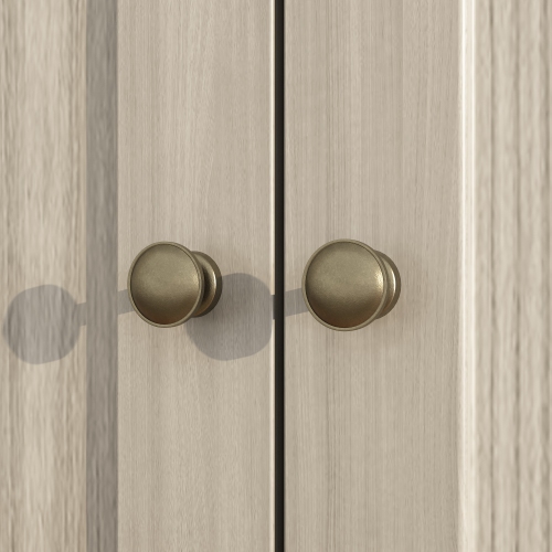 Homsee Spacious Kitchen Hutch Cabinet with Glass Doors, Drawers, and Countertop – 61.2" Wooden Pantry Storage Cabinet in Grey for Kitchen,(61.2" L