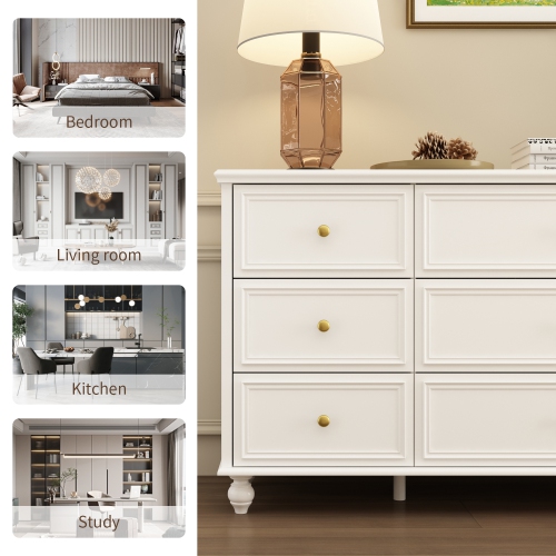 Homsee 63" 9-Drawer Dresser, Wood Chest of Drawers for Bedroom Storage & Organization, Oak Woodgrain Finish,White