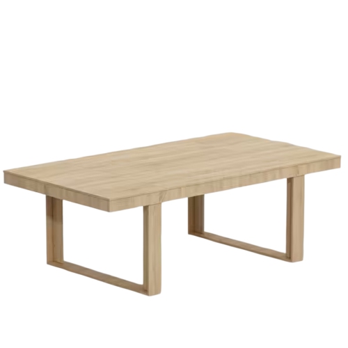 HOMSEE  86.6 In. Width, Retangular Wood Grain Wooden Computer Desk, Writing Desk, Natural With Wooden Frame, (86.6" W X 47.2" D X 29.4" H), Brown