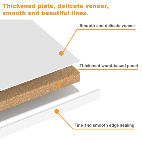 Homsee White Wooden Shoe Storage Cabinet, Simple and Stylish 3-Drawer Shoes Cabinet,White