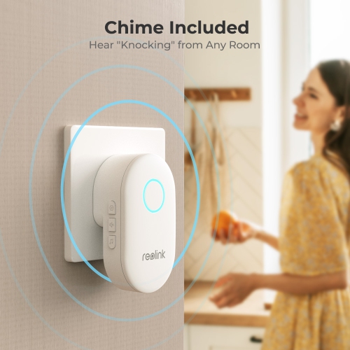 Reolink Smart Wired Doorbell with Chime, 2K HD Video, Power over Ethernet, Person Detection, Works with Reolink NVRs, Video Doorbell PoE