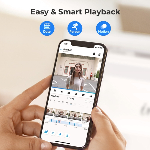 Reolink Smart Wired Doorbell with Chime, 2K HD Video, Power over Ethernet, Person Detection, Works with Reolink NVRs, Video Doorbell PoE