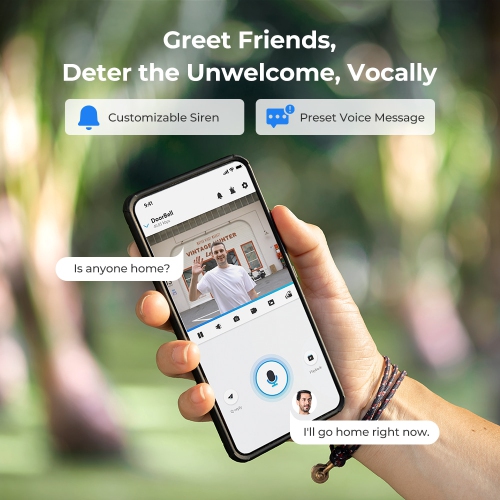 Sonnette vidéo Wi-Fi, sonnette vidéo intelligente Wi-Fi 2K+ avec fil, carillon, détection de personne, caméra de sécurité de porte d'entrée de Reolink