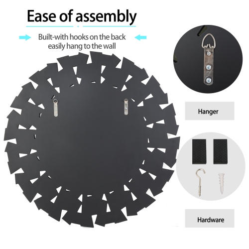 32 Inch Large Silver Vanity Round Decorative Mirror with Beveled Glass Frame Edge and Back for Modern Home Mirrored HD Art Accent Decor Bathroom