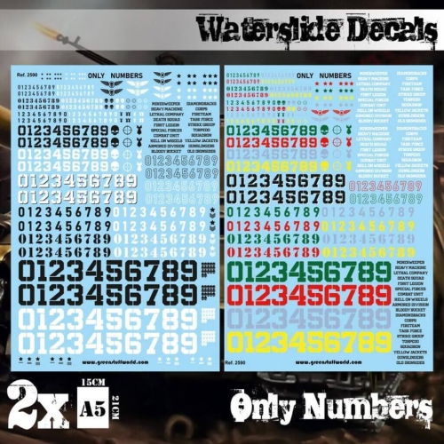 Green Stuff World Waterslide Decals - Only Numbers
