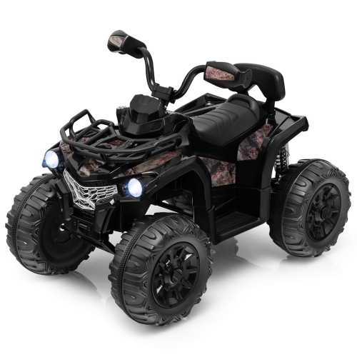 COSTWAY  12V Kids Ride On Atv Electric 4-Wheeler Quad 2 Speeds W/ Mp3 & Headlights