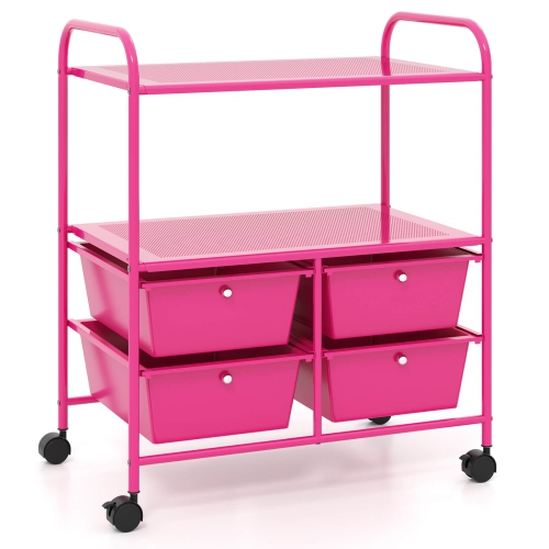 Costway 4 Drawer Rolling Storage Cart shelf Scrapbook Paper Office School Organizer