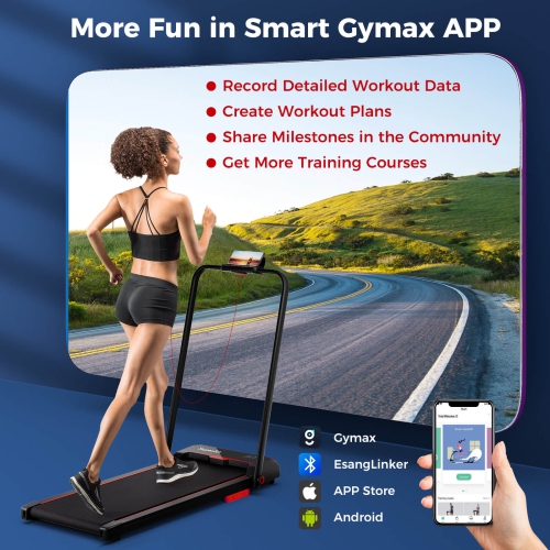 Costway 3 in 1 Folding Treadmill with Remote Control LED Display and APP for Home