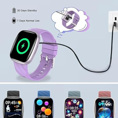 Smartwatch for Kids, Smartwatch Fitness Tracker for Boys Girls, Children's Activity Watch 37 Sports Modes SMS Notification, Full Touchscreen for Boys