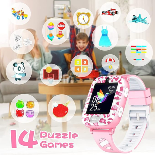 Kids Smart Watch for Boys Girls,Games Smartwatch with 14 Puzzle Games Dual Camera Music Video Audio Recording Alarm Clock Ages 3-12 Educational