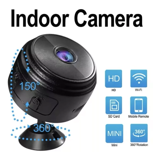 Ensemble de 2 mini caméras de surveillance HD Wi-Fi sans fil pour la sécurité de la maison intelligente avec application pour téléphone, vidéo en