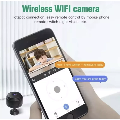 Ensemble de 2 mini caméras de surveillance HD Wi-Fi sans fil pour la sécurité de la maison intelligente avec application pour téléphone, vidéo en
