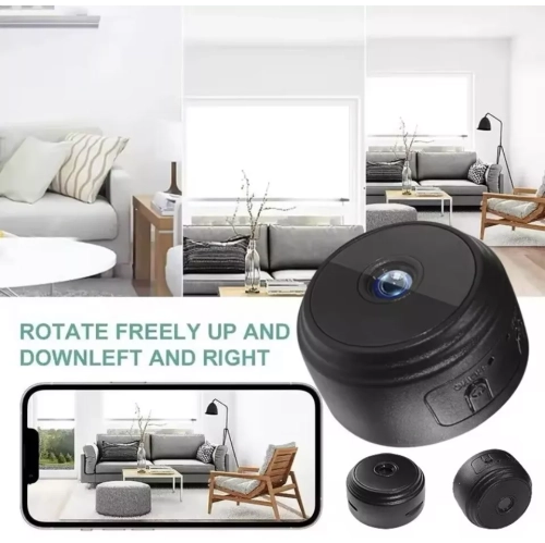 Ensemble de 2 mini caméras de surveillance HD Wi-Fi sans fil pour la sécurité de la maison intelligente avec application pour téléphone, vidéo en